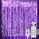 HOME LIGHTING Window Curtain String Lights 300 LED 8 Lighting Modes Fairy Copper Light with Remote USB Powered for Halloween Christmas Bedroom Party Wedding Home Garden Wall Decorations Purple