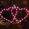 DONSAJI Valentines Decor Double Heart Window Lights 17 Red Pink Valentines Decorations Backdrop Silhouette Heart Lights with Remote Valentines Wall Window Decoration for Home Bedroom