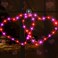 DONSAJI Valentines Decor Double Heart Window Lights 17 Red Pink Valentines Decorations Backdrop Silhouette Heart Lights with Remote Valentines Wall Window Decoration for Home Bedroom