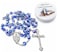 Westmon Works Boys First Holy Communion Rosary Set Blue Faceted Beads Metal Chalice Centerpiece and Crucifix Catholic Gift with Keepsake Storage Box
