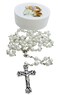 Westmon Works Girls First Communion Rosary with Glass Beads and Crucifix Catholic Prayer Necklace Gift Set with Chalice Centerpiece and Keepsake Case