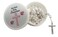 Westmon Works First Communion Rosary White Glass Bead Catholic Deluxe Set with Case for Ladies