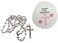 Westmon Works First Communion Rosary White Glass Bead Catholic Deluxe Set with Case for Ladies