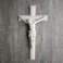 BC BUILDCLASSIC BC Catholic Crucifix Wall Cross 12 H Jesus Christ Wall Decor for Elegant Modern Home Devout Gift for Easter Religious Gifts Home Decor Grey White Stone Finish Hand Painted by Buildclas