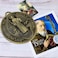 BONITTER EXTRA LARGE 5 INCH ST BENEDICT CROSS MEDAL VINTAGE BRASS TONE FINISH FOR WALL OR DESK DISPLAYMEDALLA DE SAN BENITO Golden