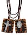 Devotional Scapulars Brown Cross Embroidered Scapular with Miraculous Medal and Cross 15 12 Inch