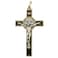 VILLAGE GIFT Saint Benedict Medal Crucifix Patron Saint of Students and Europe Includes Case and Cord Great Catholic Gift for First Holy Communion and Confirmation Black