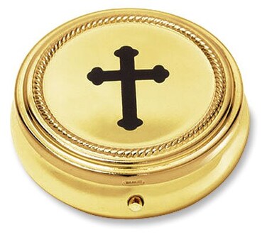 Autom Catholic Budded Cross Gold Toned Pyx Case 2 14 Inch Original Version