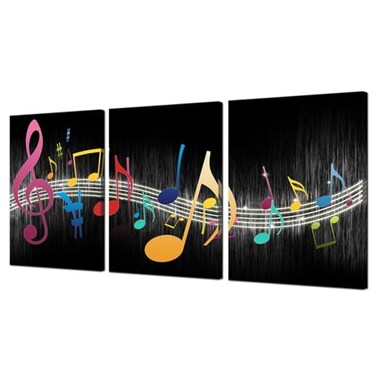 Biuteawal Music Wall Art Modern Musical Note Canvas Prints Stretched and Framed Beautiful Notes Beating on Staff Picture Decor Artwork for Party Home Living Room Bedroom Ready to Hang