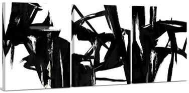Lovely Home Black and White Abstract Wall Art Decor Modern Black and White Wall Art 20x483 Panel Framed Artwork Canvas Print Picture for Living Room Bedroom Office Home Decor