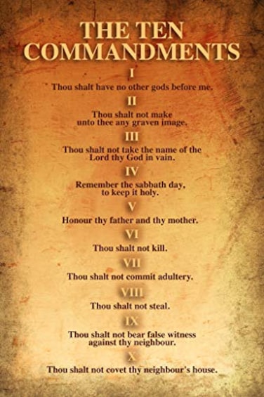 Poster Foundry 10 Commandments Poster KJV Bible Scripture Version Classroom Decor For Christian Catholic School Church Parochial Education Cool Wall Art Print Poster 12x18