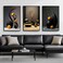 ZDMFLTPP 3Pcs Black Abstract Wall Art Modern Still Lifes Ceramic Wall Deco Pictures orange Black Shape Canvas Posters Prints for Living Room Bedroom Bathroom Home Decoration UnFramed