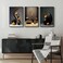 ZDMFLTPP 3Pcs Black Abstract Wall Art Modern Still Lifes Ceramic Wall Deco Pictures orange Black Shape Canvas Posters Prints for Living Room Bedroom Bathroom Home Decoration UnFramed