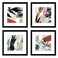 ArtbyHannah Framed Spring Wall Art with Plant Botanical Prints Picture Frame Collage Set for Bathroom Bedroom Decor 4 Pack 10x10 inch Black Frame