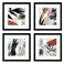 ArtbyHannah Framed Spring Wall Art with Plant Botanical Prints Picture Frame Collage Set for Bathroom Bedroom Decor 4 Pack 10x10 inch Black Frame