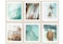 EVPYXFUT Set of 6 Tropical Beach Canvas Wall Art Surf Poster Summer Ocean Coastal Pictures Turtle Print Palm Tree Surfboard Gallery Paintings Nautical Bus Wall Decor for Bedroom Bathroom Unframed