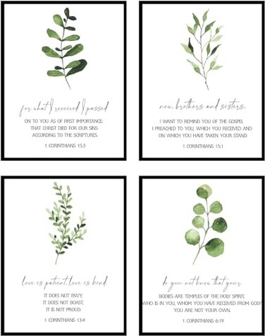 Insire 1 Corinthians 13 Wall Art Poster Bible Art Bible Verse Nursery Biblical Quotes Wall Decor Biblical Prints Unframed 8x10