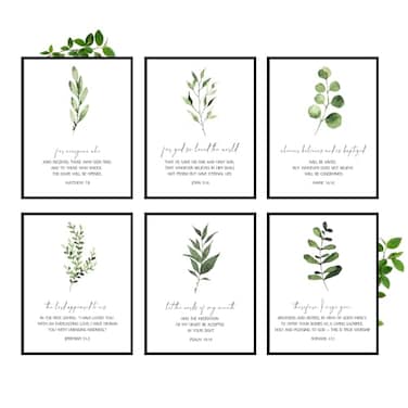 Insire Christian Poster Wall Art Scripture Art Bible Verse Nursery Cuadros con Versos Biblicos Biblical Quotes Wall Decor Christian Wall Decor Aesthetic Biblical Prints Unframed 8x10