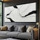 MLART99 White Abstract Canvas Wall Art Modern Artwork Black Line Prints Textures Picture for Walls Art Posters for Office Bedroom Home 29x58 Inch
