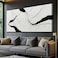 MLART99 White Abstract Canvas Wall Art Modern Artwork Black Line Prints Textures Picture for Walls Art Posters for Office Bedroom Home 29x58 Inch