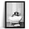 calmart Monkey in Tub Black and White Animals Wall Art Framed Canvas Wall Art Black Framed Picture for Bathroom Wall Decor Chic Animal Art for Kid Room Wall