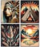 Nilem Design Boho Wall Art Prints Set of 4 8x10 Unframed Abstract Woman Nature Posters Modern Aesthetic Decor for Living Room Bedroom or Office