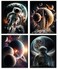Nilem Design Space Poster Set of 4 Unframed 8x10 Wall Art for Kids Room Decor