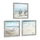 Lazy Ocean Seascape Pictures Framed Wall Artwork Ocean Wall Art Set of 3 Beach Chairs Drift Bottle Wall Art Coastal Prints on Wood for Bedroom