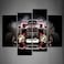 First Wall 4 Panel Wall Art Hot Rod with Smoke Background On Black Painting The Picture Print On Canvas Car Pictures for Home Decor Decoration Gift Piece