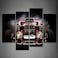 First Wall 4 Panel Wall Art Hot Rod with Smoke Background On Black Painting The Picture Print On Canvas Car Pictures for Home Decor Decoration Gift Piece