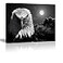 Piy Painting Cool Eagle Wall Art Decor for Bedroom PIY Fierce Bald Eagle under Moon Night Picture Awesome Black and White Canvas Prints Decor Artwork Paintings and Calligraphic Works