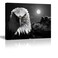 Piy Painting Cool Eagle Wall Art Decor for Bedroom PIY Fierce Bald Eagle under Moon Night Picture Awesome Black and White Canvas Prints Decor Artwork Paintings and Calligraphic Works