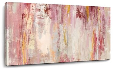 Kureful Abstract Wall Art Large Wall Decor Pink Artwork 20x 40 Pictures Gold Paintings for Bedroom Living Room Office Canvas Prints