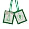 Needzo WoolBacked Green Scapulars Catholic Dual Paneled Scapular with Image of The Pierced Heart and Our Lady with Silver Tone Medals 1725 Inches 1 Pack