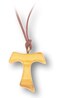 StealStreet SSWjh629 Olive Wood Tau Cross on a Brown Cord