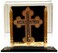 Purpledip Gold Leaf Celtic Cross in Transparent Case for Home Altar or Car 11768