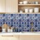 CHGCRAFT 36PCS Blue Relief Peel and Stick Tile Stickers Mosaic Style Removable Wall Decals Self Adhesive Tile Wallpaper for Kitchen Bathroom Toilet Living Room 4x4 Inches