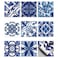 CHGCRAFT 36PCS Blue Relief Peel and Stick Tile Stickers Mosaic Style Removable Wall Decals Self Adhesive Tile Wallpaper for Kitchen Bathroom Toilet Living Room 4x4 Inches