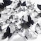 Ewong 3D Butterfly Wall Decor 66Pcs Black Butterfly Decoration Party Cake Decorations Removable Waterproof Wall Decal Birthday Home Room Decor Bathroom Bedroom Sticker Murals