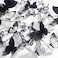 Ewong 3D Butterfly Wall Decor 66Pcs Black Butterfly Decoration Party Cake Decorations Removable Waterproof Wall Decal Birthday Home Room Decor Bathroom Bedroom Sticker Murals