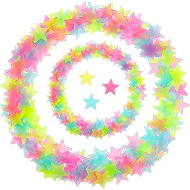 KTKA Glow in The Dark Stars Stickers 100 Pieces Glowing Stars for Ceiling Luminous Wall Sticker Glowing for Kids Rooms 100