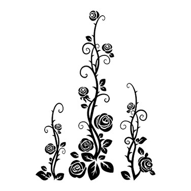 SUPERDANT Wall Stickers Black Rose Flower Wall Decals Vinyl Art Decor