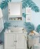 Simple Shapes Palm Leaves Wall Decal Teal by