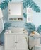 Simple Shapes Palm Leaves Wall Decal Teal by