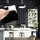 Jaxbo Tile Stickers 50pcs Peel and Stick Tile Stickers Self Adhesive 6 x 6 Wall Sticker Waterproof OilProof Removable for Kitchen and Bathroom Home Decor Black