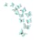 pinkblume Silver Blue Teal Butterfly Decorations Stickers 3D Butterfies Wall Art Wedding Decor Removable Wall Decals Murals for Aqua Home Living Room Babys Bedroom Showcase Nursery Art Decor 27PCS