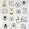 Zonon 15 Pcs Bee Gnome Wall Decals Honey Bee Window Decor Clings Inspirational Quotes Window Stickers Honeybee Vinyl Gnome Wall Decals for Kitchen Office Fridge Decorations Party Supplies