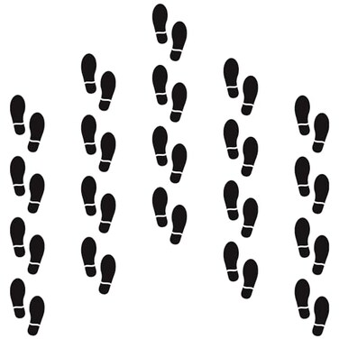 CAOCAOOO 20 Pairs 7 Inch Black Footprint Floor Stickers Decals