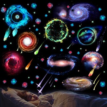 Chinco Glow in Dark Stars Ceiling Wall Stickers Galaxy Star Stickers SelfAdhesive Removable Decals for Kid Nursery Fresh Style