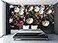 Cliouar Flower Rose Tropical Plants Black Wallpaper Mural Bedroom Living Room Decor 158 x 110 Not Peel and Stick